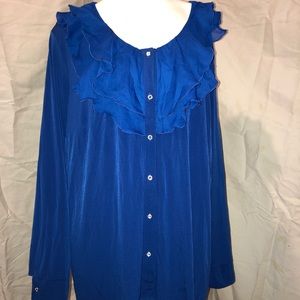 Simonton Says NWT Royal Blue Blouse 2x